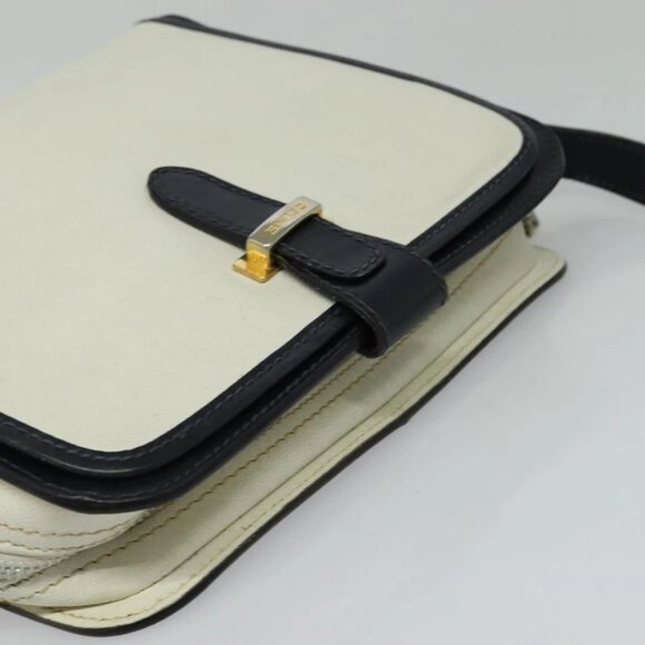 CELINE Shoulder Bag Leather White Auth BA829 - Picture 7 of 16